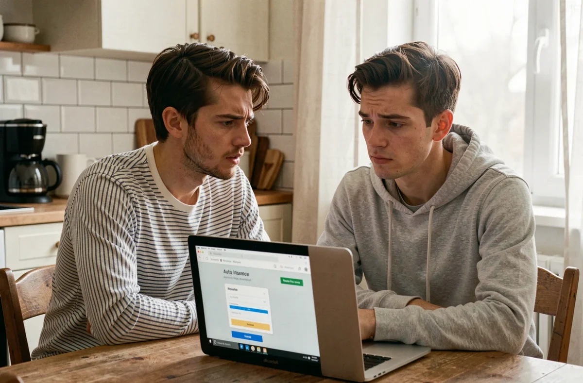 Couple cherchant une assurance auto pas chère sur internet à Challans