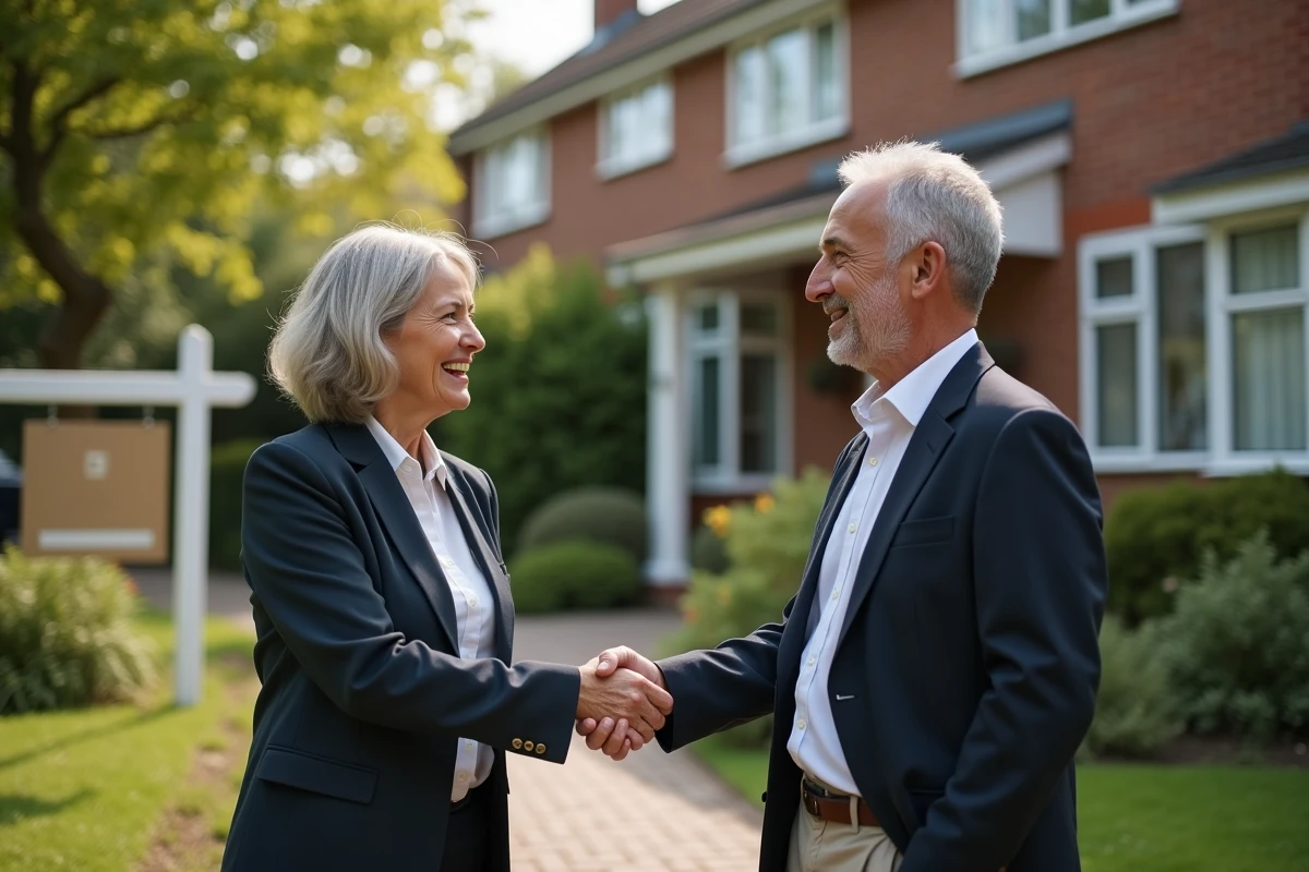 Femme souriante en blazer serrant la main d