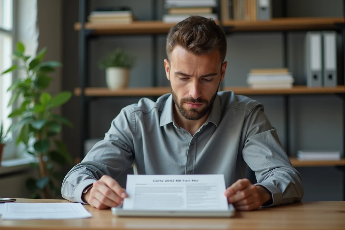 Homme scannant un formulaire Cerfa 2042 RICI dans son bureau